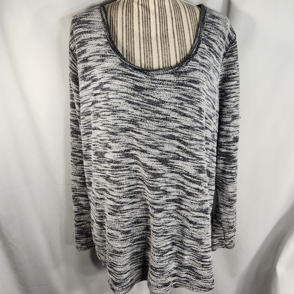 Riders by Lee Black & White Heathered Long Sleeve Sweater Plus Size XXLarge - Picture 1 of 6
